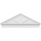 Ekena Millwork Peaked Cap 3 Spoke Architectural PVC Combination Pediment, 52"W x 19-7/8"H x 2-3/4"P (Pitch 6/12) PEDPC052X200PKC03 - alternate 2